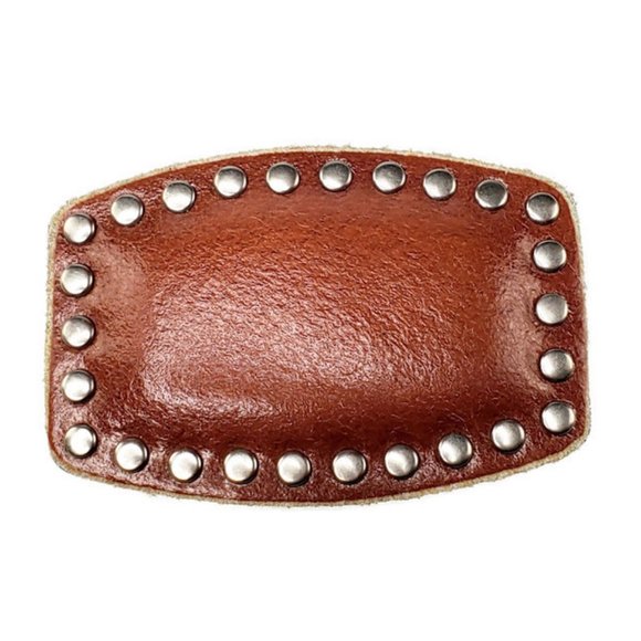 Rust Brown studded buckle with interchangeable leather distressed strap. - Picture 2 of 5